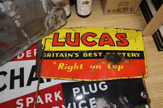 Five various enamel signs